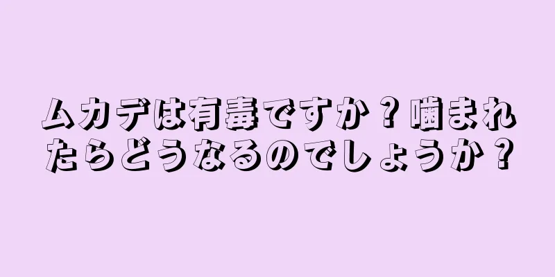 ムカデは有毒ですか？噛まれたらどうなるのでしょうか？