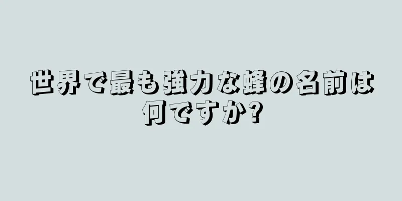 世界で最も強力な蜂の名前は何ですか?