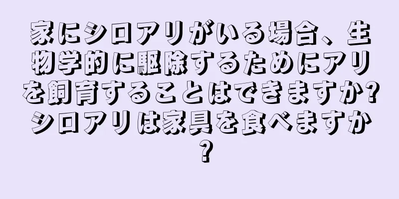 家にシロアリがいる場合、生物学的に駆除するためにアリを飼育することはできますか?シロアリは家具を食べますか？