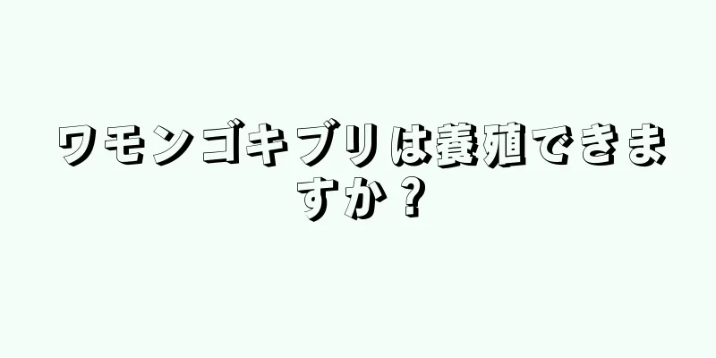 ワモンゴキブリは養殖できますか？
