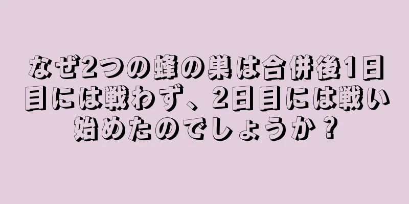 なぜ2つの蜂の巣は合併後1日目には戦わず、2日目には戦い始めたのでしょうか？