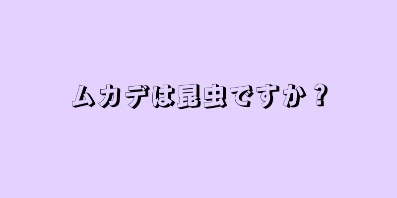 ムカデは昆虫ですか？