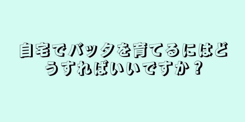 自宅でバッタを育てるにはどうすればいいですか？