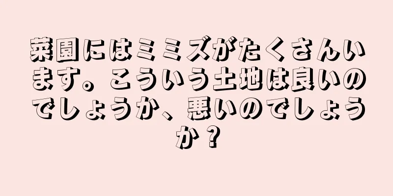 菜園にはミミズがたくさんいます。こういう土地は良いのでしょうか、悪いのでしょうか？