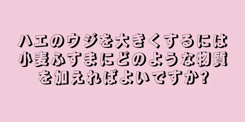 ハエのウジを大きくするには小麦ふすまにどのような物質を加えればよいですか?