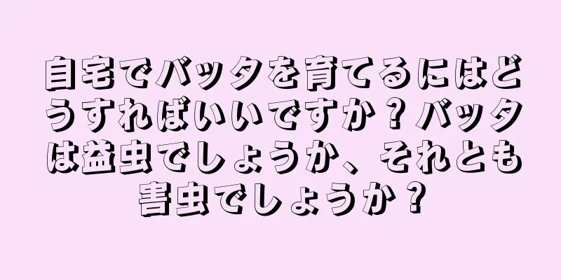 自宅でバッタを育てるにはどうすればいいですか？バッタは益虫でしょうか、それとも害虫でしょうか？