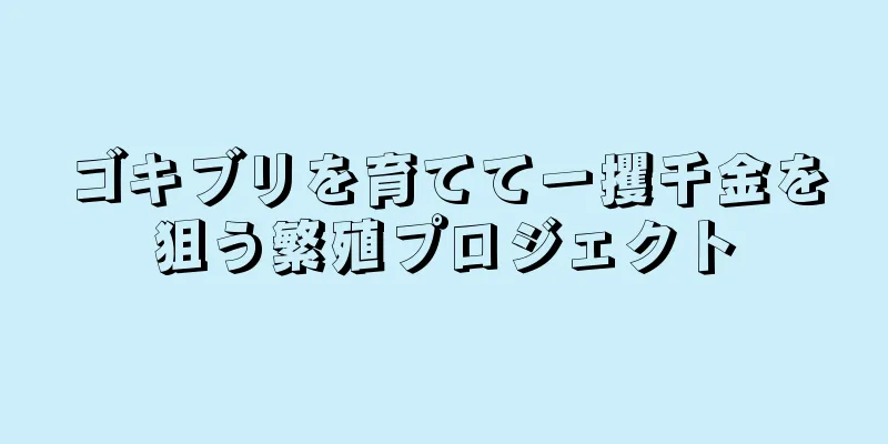 ゴキブリを育てて一攫千金を狙う繁殖プロジェクト