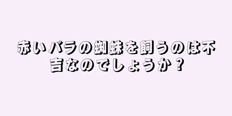 赤いバラの蜘蛛を飼うのは不吉なのでしょうか？