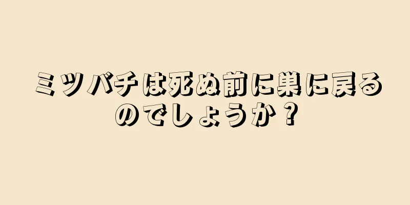 ミツバチは死ぬ前に巣に戻るのでしょうか？