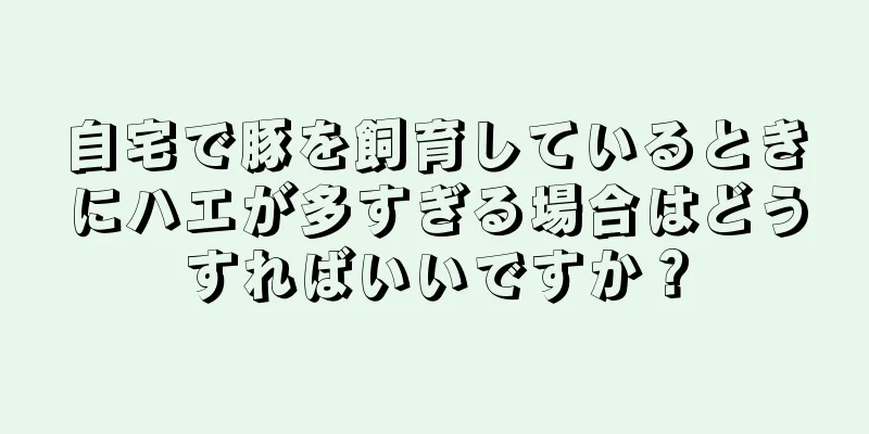 自宅で豚を飼育しているときにハエが多すぎる場合はどうすればいいですか？