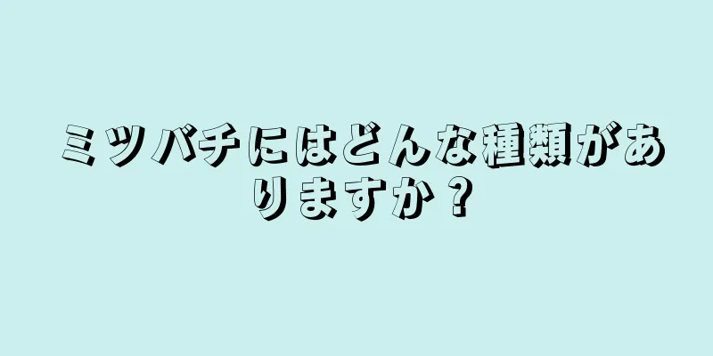 ミツバチにはどんな種類がありますか？