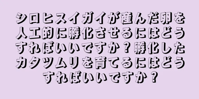 シロヒスイガイが産んだ卵を人工的に孵化させるにはどうすればいいですか？孵化したカタツムリを育てるにはどうすればいいですか？