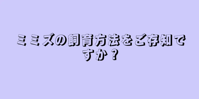 ミミズの飼育方法をご存知ですか？