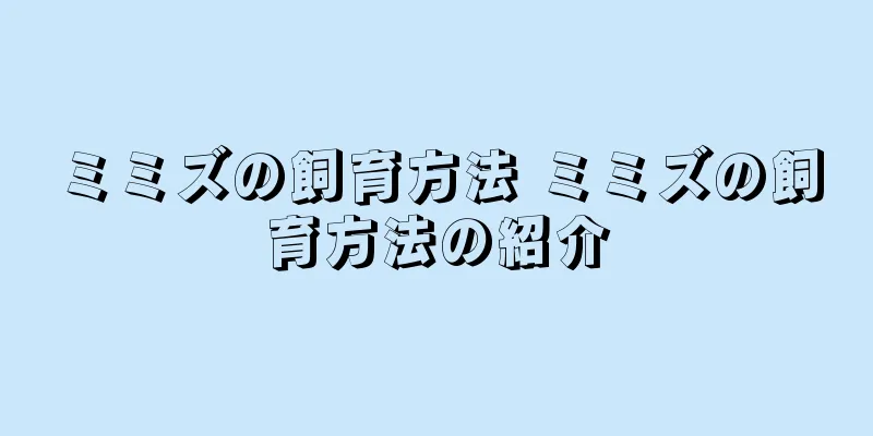ミミズの飼育方法 ミミズの飼育方法の紹介
