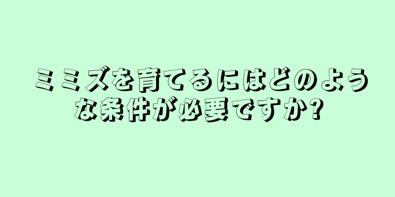 ミミズを育てるにはどのような条件が必要ですか?