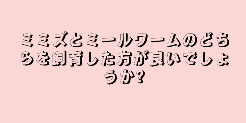 ミミズとミールワームのどちらを飼育した方が良いでしょうか?