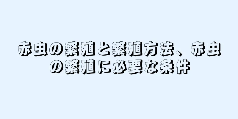 赤虫の繁殖と繁殖方法、赤虫の繁殖に必要な条件