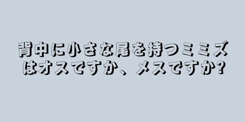 背中に小さな尾を持つミミズはオスですか、メスですか?