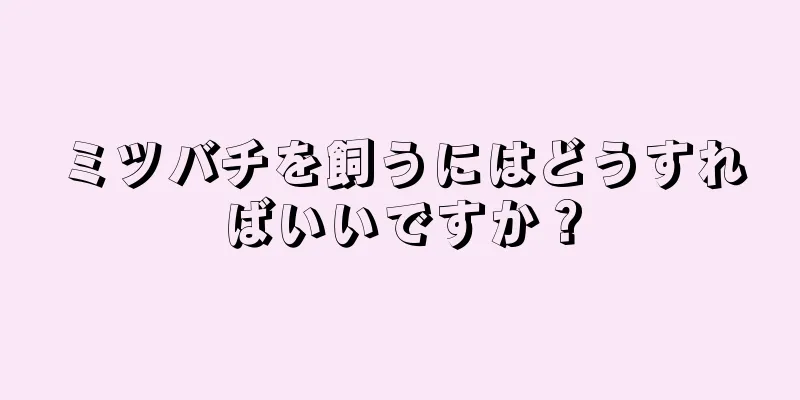 ミツバチを飼うにはどうすればいいですか？