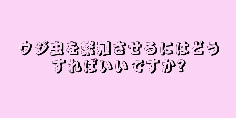 ウジ虫を繁殖させるにはどうすればいいですか?