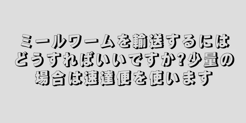 ミールワームを輸送するにはどうすればいいですか?少量の場合は速達便を使います