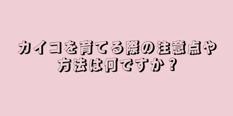 カイコを育てる際の注意点や方法は何ですか？
