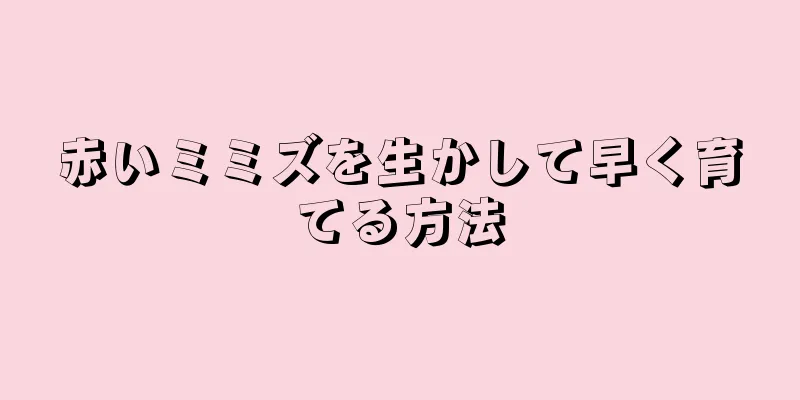 赤いミミズを生かして早く育てる方法