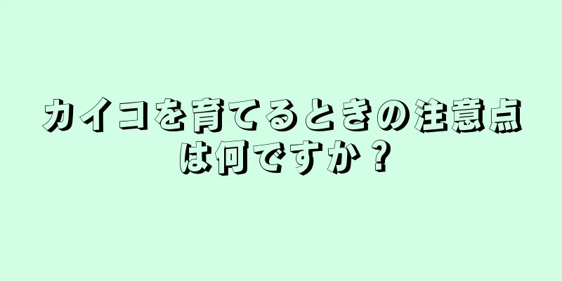 カイコを育てるときの注意点は何ですか？