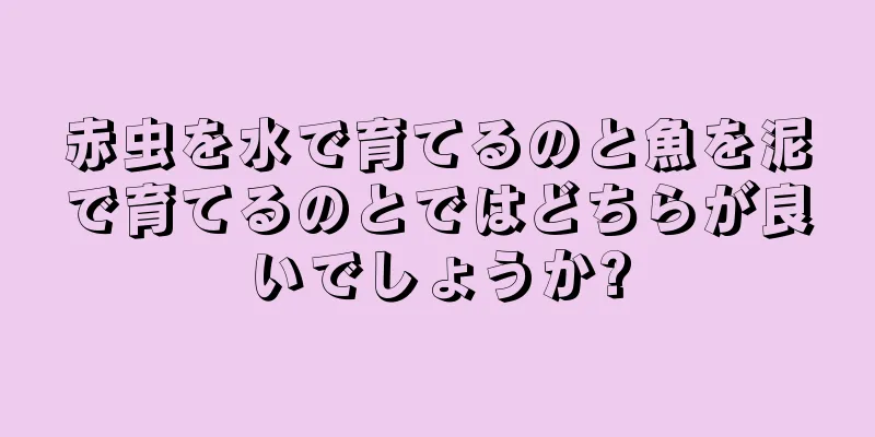赤虫を水で育てるのと魚を泥で育てるのとではどちらが良いでしょうか?