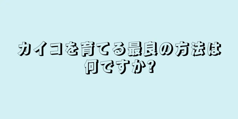 カイコを育てる最良の方法は何ですか?