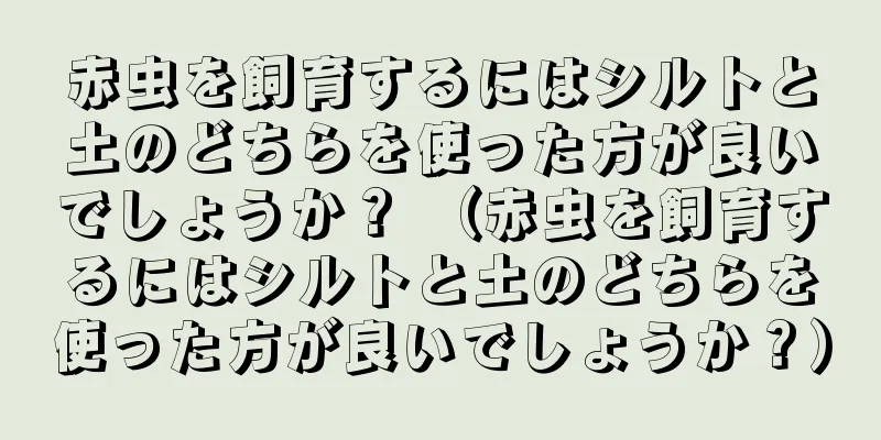 赤虫を飼育するにはシルトと土のどちらを使った方が良いでしょうか？ （赤虫を飼育するにはシルトと土のどちらを使った方が良いでしょうか？）
