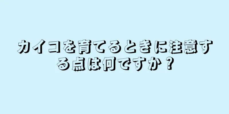 カイコを育てるときに注意する点は何ですか？