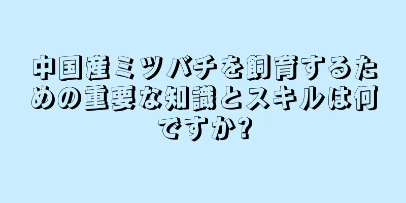 中国産ミツバチを飼育するための重要な知識とスキルは何ですか?