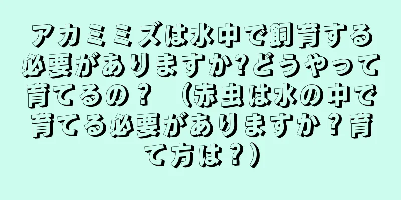 アカミミズは水中で飼育する必要がありますか?どうやって育てるの？ （赤虫は水の中で育てる必要がありますか？育て方は？）