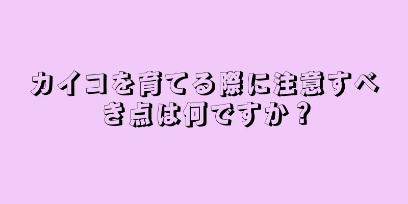 カイコを育てる際に注意すべき点は何ですか？