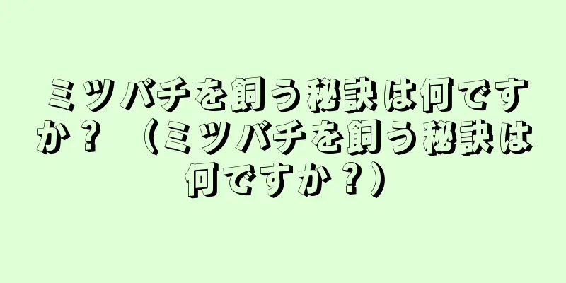 ミツバチを飼う秘訣は何ですか？ （ミツバチを飼う秘訣は何ですか？）
