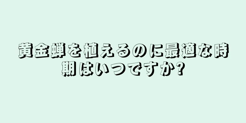 黄金蝉を植えるのに最適な時期はいつですか?