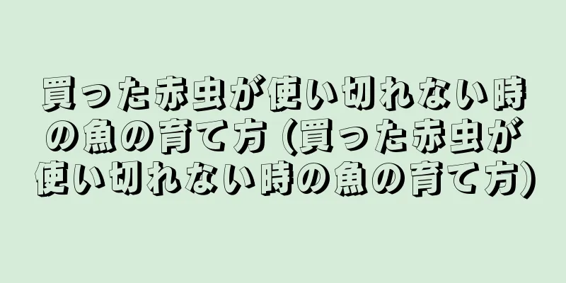 買った赤虫が使い切れない時の魚の育て方 (買った赤虫が使い切れない時の魚の育て方)