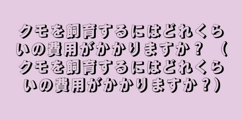 クモを飼育するにはどれくらいの費用がかかりますか？ （クモを飼育するにはどれくらいの費用がかかりますか？）
