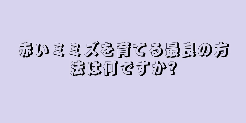 赤いミミズを育てる最良の方法は何ですか?