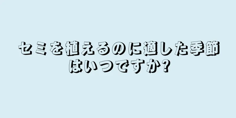 セミを植えるのに適した季節はいつですか?