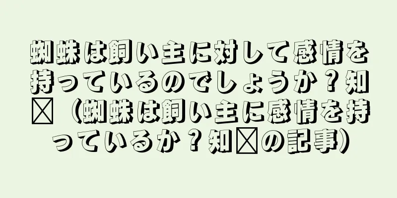 蜘蛛は飼い主に対して感情を持っているのでしょうか？知书（蜘蛛は飼い主に感情を持っているか？知书の記事）