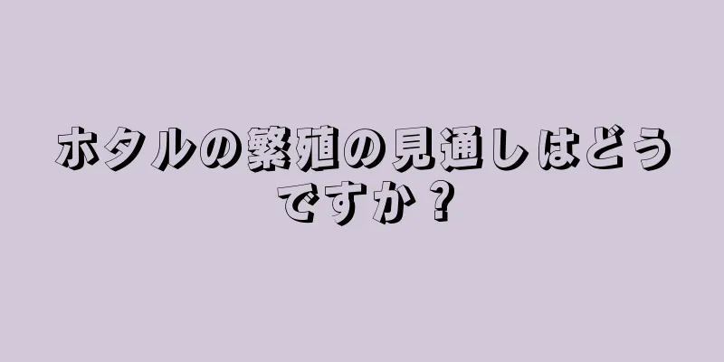 ホタルの繁殖の見通しはどうですか？