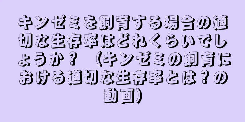 キンゼミを飼育する場合の適切な生存率はどれくらいでしょうか？ （キンゼミの飼育における適切な生存率とは？の動画）