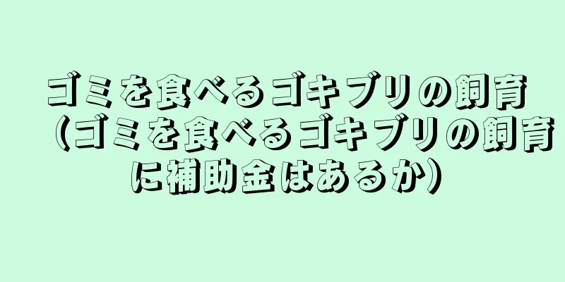 ゴミを食べるゴキブリの飼育（ゴミを食べるゴキブリの飼育に補助金はあるか）