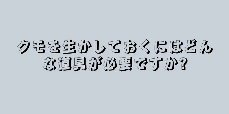 クモを生かしておくにはどんな道具が必要ですか?