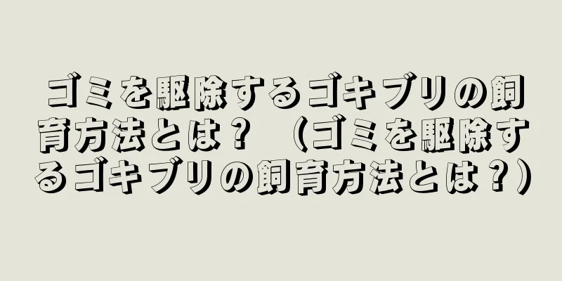 ゴミを駆除するゴキブリの飼育方法とは？ （ゴミを駆除するゴキブリの飼育方法とは？）