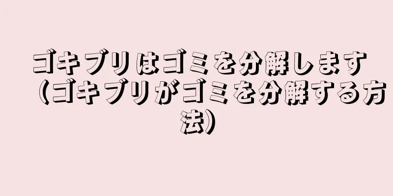 ゴキブリはゴミを分解します（ゴキブリがゴミを分解する方法）