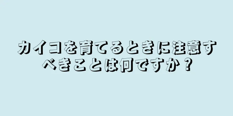 カイコを育てるときに注意すべきことは何ですか？