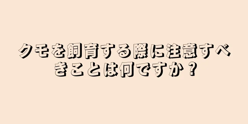 クモを飼育する際に注意すべきことは何ですか？